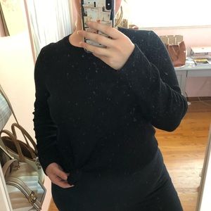 Madewell black ribbed long sleeve with knot - NWT